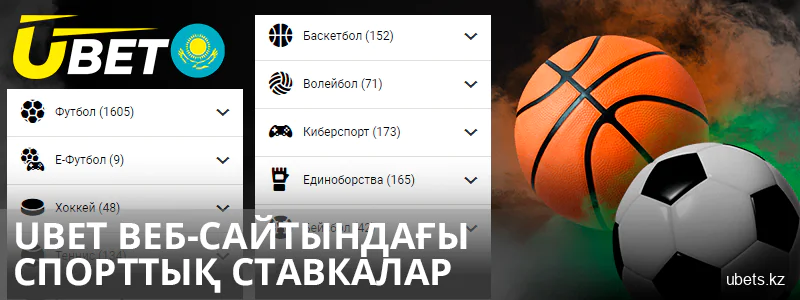 Қазақстандағы Ubet сайтында ставкалар үшін спорт түрі