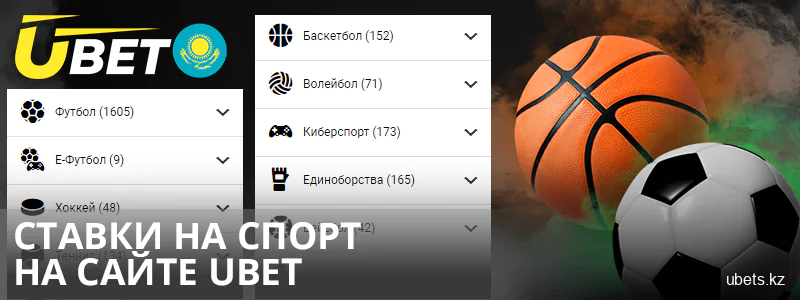 Виды спорта для казахстанских бетторов Ubet